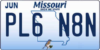 MO license plate PL6N8N