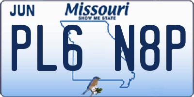 MO license plate PL6N8P