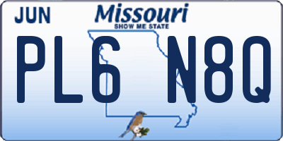 MO license plate PL6N8Q