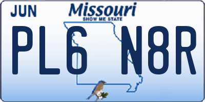 MO license plate PL6N8R