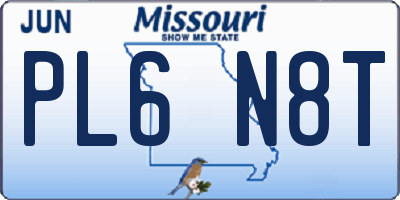 MO license plate PL6N8T
