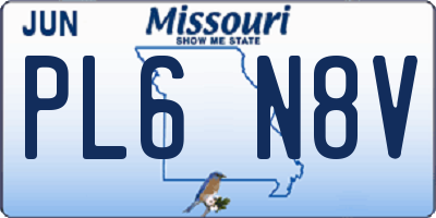 MO license plate PL6N8V