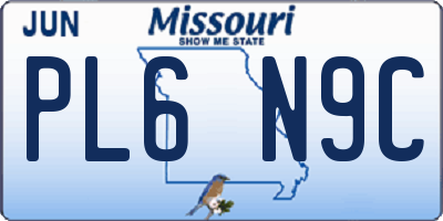 MO license plate PL6N9C