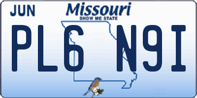 MO license plate PL6N9I