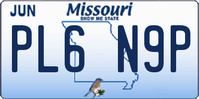 MO license plate PL6N9P
