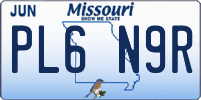 MO license plate PL6N9R