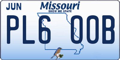 MO license plate PL6O0B
