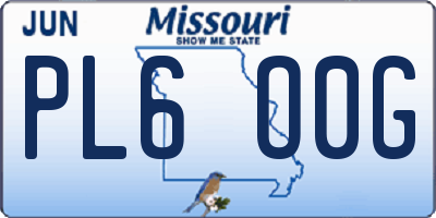 MO license plate PL6O0G