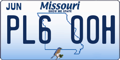 MO license plate PL6O0H