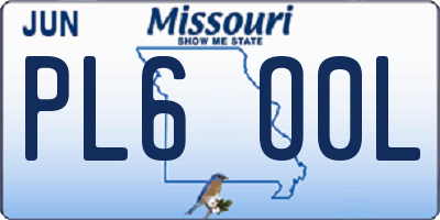 MO license plate PL6O0L