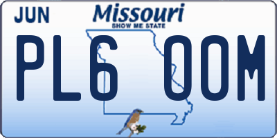 MO license plate PL6O0M