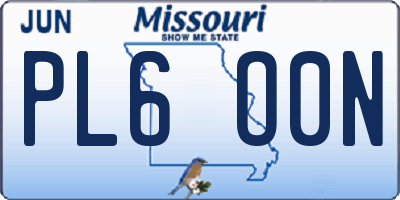 MO license plate PL6O0N