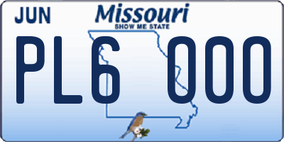 MO license plate PL6O0O