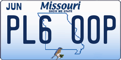 MO license plate PL6O0P