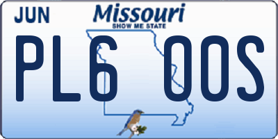 MO license plate PL6O0S