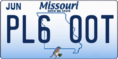 MO license plate PL6O0T