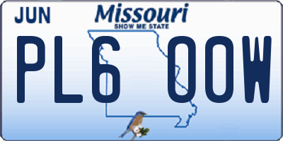 MO license plate PL6O0W