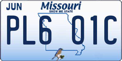MO license plate PL6O1C