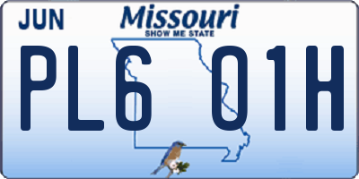 MO license plate PL6O1H
