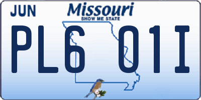 MO license plate PL6O1I