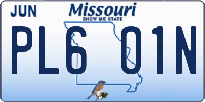 MO license plate PL6O1N
