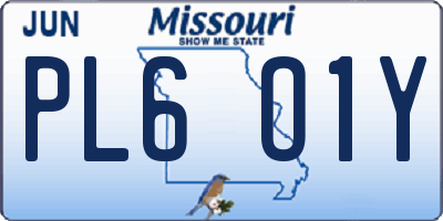 MO license plate PL6O1Y