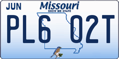 MO license plate PL6O2T
