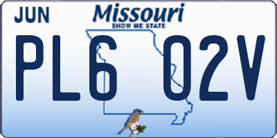MO license plate PL6O2V