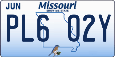 MO license plate PL6O2Y