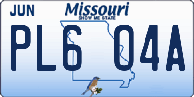 MO license plate PL6O4A