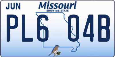 MO license plate PL6O4B