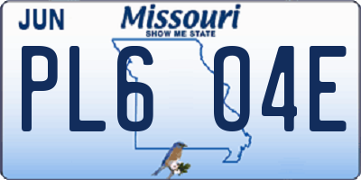 MO license plate PL6O4E