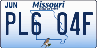 MO license plate PL6O4F