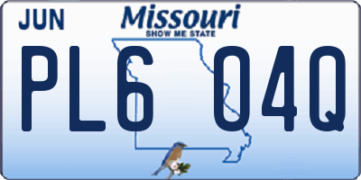 MO license plate PL6O4Q
