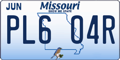 MO license plate PL6O4R