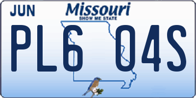 MO license plate PL6O4S