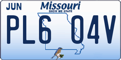 MO license plate PL6O4V