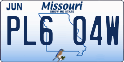 MO license plate PL6O4W