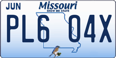 MO license plate PL6O4X