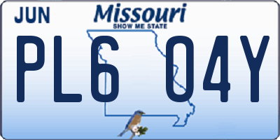 MO license plate PL6O4Y