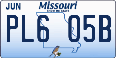 MO license plate PL6O5B