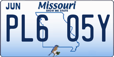 MO license plate PL6O5Y