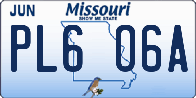 MO license plate PL6O6A