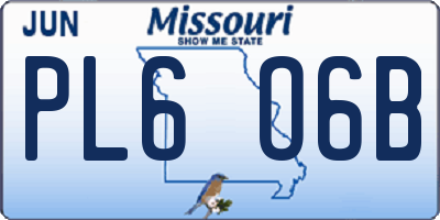 MO license plate PL6O6B