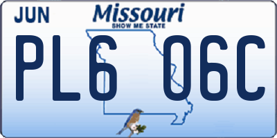 MO license plate PL6O6C