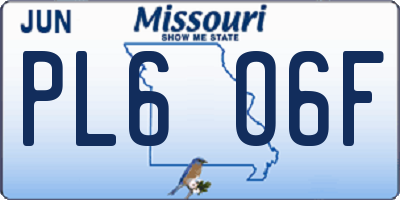 MO license plate PL6O6F