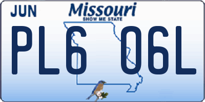 MO license plate PL6O6L