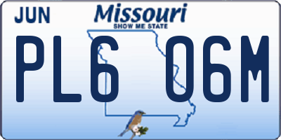 MO license plate PL6O6M