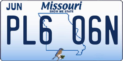 MO license plate PL6O6N