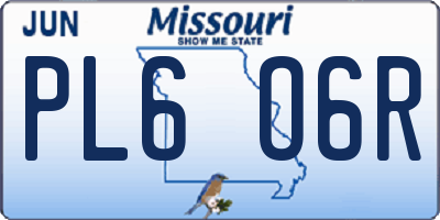 MO license plate PL6O6R
